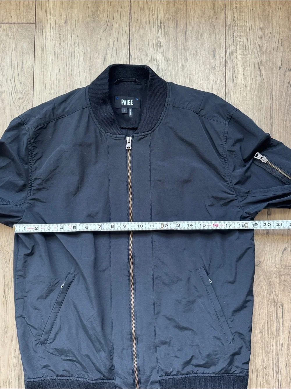 Paige Bomber Jacket Black Men’s Small Full Zip Lightweight Zippered Pockets